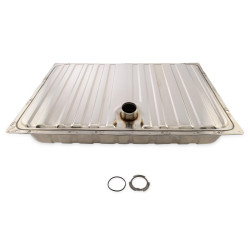PartzBiz CM C5ZZ-9002-SS - Scott Drake Polished Stainless Steel Fuel Tank with Drain Plug