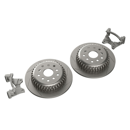 PartzBiz CM: 4304460-JK: Rear Performance Big Rotor Kit W/ Slotted Rotors - 5x5