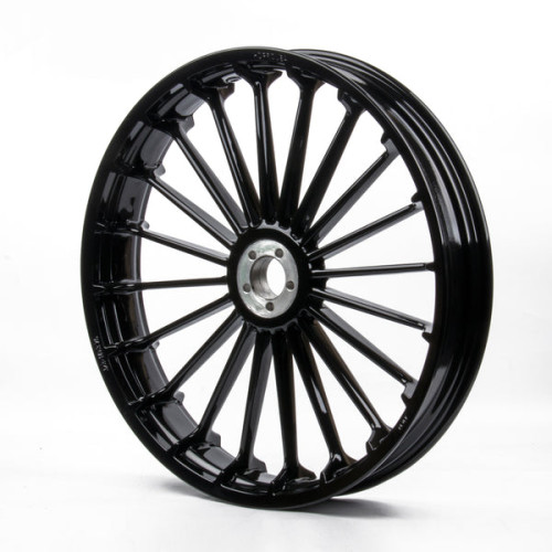PartzBiz HD: 19021469-Gloss Black Turbo Tubeless Wheels For Harley Softail Fat Boy 2018-2026 - 23x3.75 PartzBiz HD: 19021469-Gloss Black Turbo Tubeless Wheels For Harley Softail Fat Boy 2018-2026 - 23x3.75