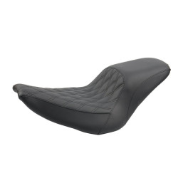 PartzBiz HD 190324590 - Riders Passenger Double Seat For Short Rear Fender Fits for Harley Softail 2018-2025 Breakout Fat Boy FXBR FLFB - Black Stitching / 2013-2017 Breakout