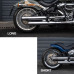 PartzBiz HD: 190341236-Slip-on Mufflers Deep Sound For 2018-2024 Harley Softail Fatboy Breakout Street Bob Slim Low Rider Heritage Classic Deluxe - Black-short