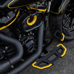 PartzBiz HD 1 - Panda Driver Stretched Floorboards Yellow Painting For Harley Softail 2018+ Fat Boy - Driver Floorboards PartzBiz HD 1 - Panda Driver Stretched Floorboards Yellow Painting For Harley Softail 2018+ Fat Boy - Driver Floorboards