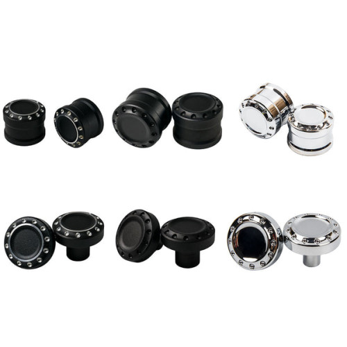 PartzBiz HD: BLK-R-BB-Axle Nut Covers for Harley 2018+ Fat Boy Breakout Street Bob - Black / [Rear] Street Bob