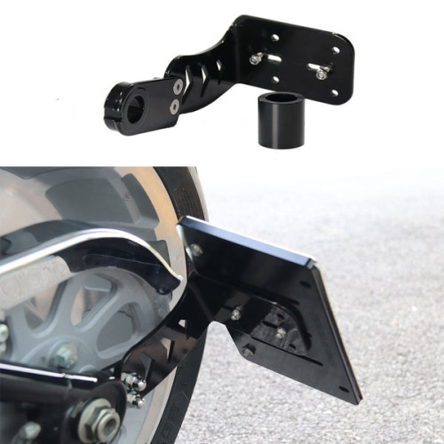 PartzBiz HD: HLHX036-2-Gloss Black License Plate Relocation Bracket Kit for Harley Softail 2008-2025 Models - 2008-2017 Harley Softail PartzBiz HD: HLHX036-2-Gloss Black License Plate Relocation Bracket Kit for Harley Softail 2008-2025 Models - 2008-2017 Harley Softail