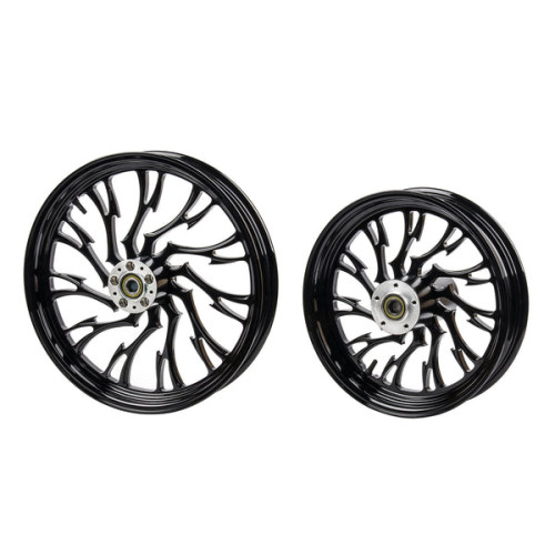 PartzBiz HD: WHL-FB21-BLK-3D Forged Hollow-out Bole Wheels for Harley Softail 2018+ Models - 21x3.5inch Front Wheel For 2018+ Fatboy PartzBiz HD: WHL-FB21-BLK-3D Forged Hollow-out Bole Wheels for Harley Softail 2018+ Models - 21x3.5inch Front Wheel For 2018+ Fatboy