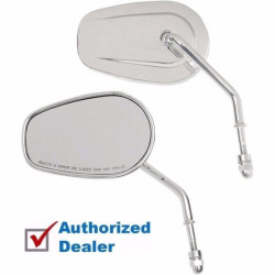 PartzBiz HD 0640-1309 - Drag Specialties Chrome OE Style Tapered Long Stem Teardrop Mirrors Pair Harley PartzBiz HD 0640-1309 - Drag Specialties Chrome OE Style Tapered Long Stem Teardrop Mirrors Pair Harley