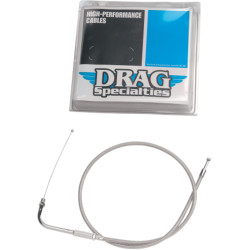PartzBiz HD 0650-0297 - Braided Stainless Throttle Cable 36 3/4” 90 Degree 5” Harley 96-17 Big Twin Cam