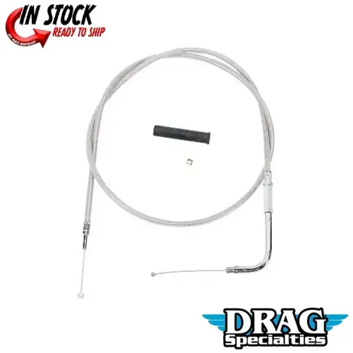 PartzBiz HD: 3473723-Braided Stainless Throttle Cable 43 1/2” 90 Degree 5” Harley 96-17 Big Twin Cam PartzBiz HD: 3473723-Braided Stainless Throttle Cable 43 1/2” 90 Degree 5” Harley 96-17 Big Twin Cam