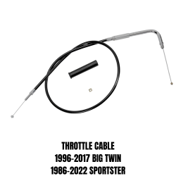 PartzBiz HD 0650-0323 - Black Vinyl Throttle Cable 26 1/2” Stock OEM 56432-98 Harley Softail FXS 99-13