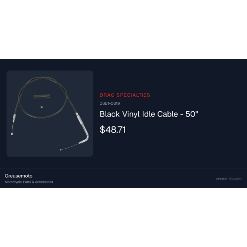 PartzBiz HD: 3473869-Black Vinyl Idle Cable 50” 90 Degree 4 3/4” Travel Harley 96-17 Big Twin Cam XL PartzBiz HD: 3473869-Black Vinyl Idle Cable 50” 90 Degree 4 3/4” Travel Harley 96-17 Big Twin Cam XL