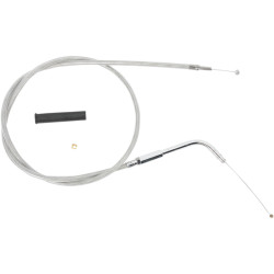 PartzBiz HD 0651-0628 - Braided Stainless Idle Cable 58” 90 Degree 4 3/4” Harley 96-17 Big Twin Cam XL