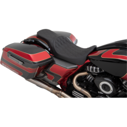 PartzBiz HD 0801-0367 - Drag Predator Leather Low Profile Smooth Two Up Seat 97-07 Harley Touring Bagger PartzBiz HD 0801-0367 - Drag Predator Leather Low Profile Smooth Two Up Seat 97-07 Harley Touring Bagger