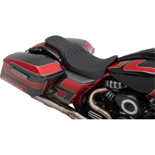 PartzBiz HD: 3447963-Drag Predator Leather Low Profile Smooth Two Up Seat 97-07 Harley Touring Bagger PartzBiz HD: 3447963-Drag Predator Leather Low Profile Smooth Two Up Seat 97-07 Harley Touring Bagger