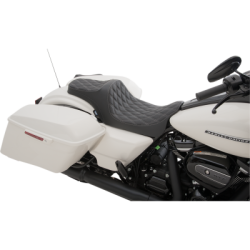 PartzBiz HD 0801-1436 - Predator III Slip Stop Seat Smooth Black Vinyl Foam Core 2008+ Harley Touring