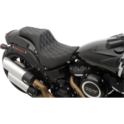 PartzBiz HD 0802-1366 - Drag Specialties Predator III Black Diamond Seat Harley Softail FXST FLST 84-99