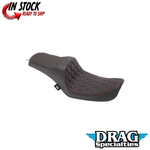 PartzBiz HD: 3469767-Drag Specialties Predator III Red Diamond Seat Harley Softail 96-03 Dyna FXDWG