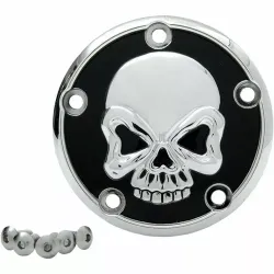 PartzBiz HD 0940-1179 - Chrome Skull Ignition Cam Chest Points Cover Trim Harley Big Twin Cam 1999-2017 PartzBiz HD 0940-1179 - Chrome Skull Ignition Cam Chest Points Cover Trim Harley Big Twin Cam 1999-2017