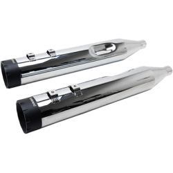 PartzBiz HD 10-1057 - Firebrand Chrome 4.5” Monarch Slip-On Muffler Exhaust Pipes 96-16 Harley Touring