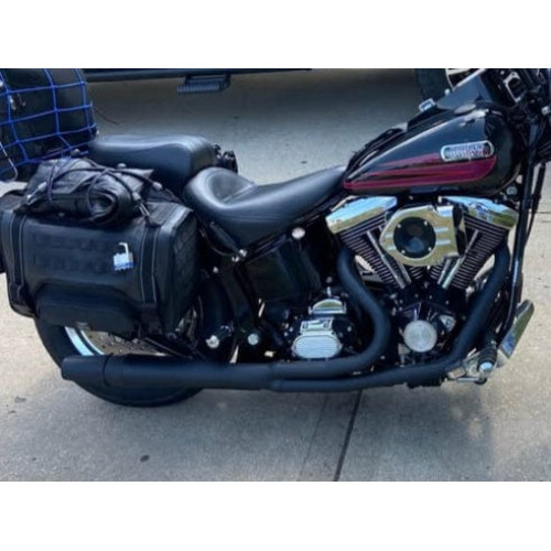 PartzBiz HD: 3453861-Thunderheader Black 2 Into 1 Header Muffler Exhaust Pipe System Harley Softail PartzBiz HD: 3453861-Thunderheader Black 2 Into 1 Header Muffler Exhaust Pipe System Harley Softail