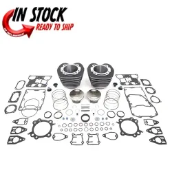 PartzBiz HD 11-1523 - 110 4” Bore Cylinder Kit Black Aluminum 10.5:1 High Torque Harley Big Twin 07-17