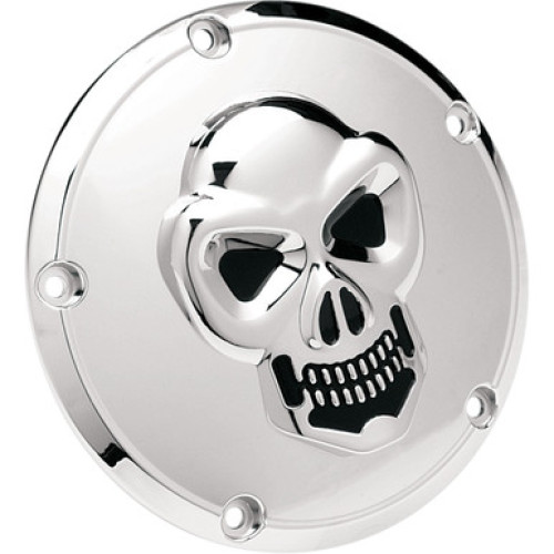 PartzBiz HD: 3462655-Drag Specialties Chrome Skull Derby Cover Accent Black 99-18 Big Twin Harley PartzBiz HD: 3462655-Drag Specialties Chrome Skull Derby Cover Accent Black 99-18 Big Twin Harley