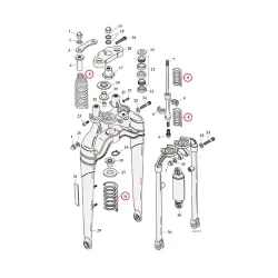 PartzBiz HD 13-0549 - Chrome Fork Spring Replacement Set Harley Softail Springer FXSTS FLSTS 46053-88 PartzBiz HD 13-0549 - Chrome Fork Spring Replacement Set Harley Softail Springer FXSTS FLSTS 46053-88