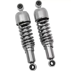PartzBiz HD 1310-1306 - Drag Specialties Chrome 13” Replacement Nitrogen Shock Absorbers Harley Dyna FXD