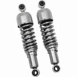 PartzBiz HD 1310-1308 - Drag Specialties Chrome 11” Replacement Nitrogen Shock Absorbers Harley Touring