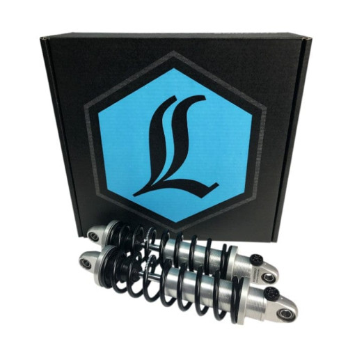PartzBiz HD: 3457824-Legend Revo-A Anodized Silver 12” Performance Coil Shocks Pair Harley Dyna 91-17