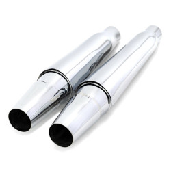 PartzBiz HD 1353 - Thunderheader Chrome Thunder Cone Exhaust Heat Shields Shield Harley Softail 18+