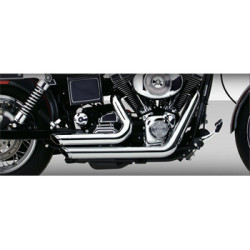 PartzBiz HD 17213 - Vance & Hines Chrome Shortshots Staggered Exhaust Pipes System Harley Dyna 91-05
