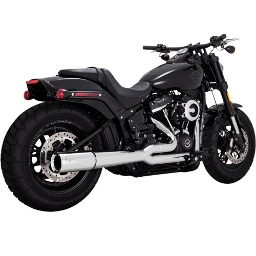 PartzBiz HD: 3484854-Vance & Hines Chrome 2 Into 1 Pro Pipe Exhaust System Harley Softail 18+ M8