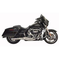 PartzBiz HD 1F88C - Bassani 2 into 1 Chrome Road Rage II Hot Rod Turnout Exhaust System 17+ Touring