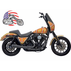 PartzBiz HD 1FXR2B - Black Bassani 2 into 1 Road Rage Exhaust System Pipe w Short Upswept Muffler FXR PartzBiz HD 1FXR2B - Black Bassani 2 into 1 Road Rage Exhaust System Pipe w Short Upswept Muffler FXR
