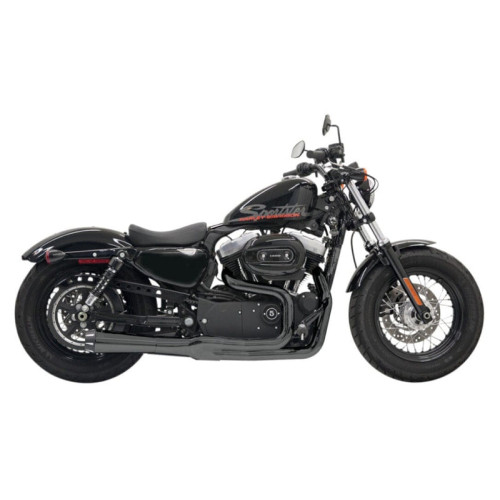 PartzBiz HD: 3445330-Black Bassani Mega Power 2 into 1 Road Rage II Exhaust Pipe Short Sportster XL