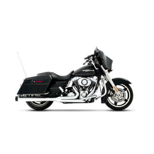 PartzBiz HD: 3477224-Rinehart Chrome 2-into-1 Pipe Black Tip Header 1998-2008 Harley Touring Exhaust PartzBiz HD: 3477224-Rinehart Chrome 2-into-1 Pipe Black Tip Header 1998-2008 Harley Touring Exhaust