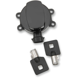 PartzBiz HD 2106-0251 - Black Fat Bob Side Hinge Ignition Switch Key 11-18 Softail Dyna OEM 71517-11