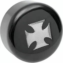 PartzBiz HD 2107-0029 - Maltese Cross Black Horn Cover Replacement Harley Softail Touring Dyna Sportster