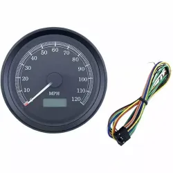 PartzBiz HD 2210-0502 - 3 3/8 Black Electronic Programmable Speedometer Odometer 120mph Custom Universal PartzBiz HD 2210-0502 - 3 3/8 Black Electronic Programmable Speedometer Odometer 120mph Custom Universal