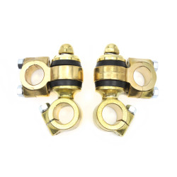 PartzBiz HD 25-1755 - Flanders Forged Brass 2” Dog Bone Risers Clamps 1” Bars Harley Chopper Panhead PartzBiz HD 25-1755 - Flanders Forged Brass 2” Dog Bone Risers Clamps 1” Bars Harley Chopper Panhead