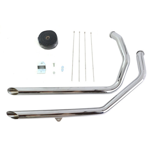 PartzBiz HD: 3441360-1 3/4” Chrome Slash Cut Header Wrap Drag Pipes Exhaust 1986-03 Harley Sportster PartzBiz HD: 3441360-1 3/4” Chrome Slash Cut Header Wrap Drag Pipes Exhaust 1986-03 Harley Sportster
