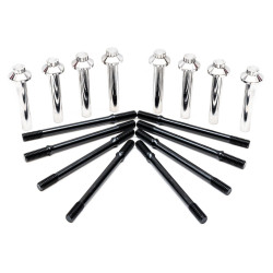PartzBiz HD 3024 - Feuling 12Point Cylinder Stud Head Bolt Kit Chrome Black Harley M-Eight 17-21 M8 PartzBiz HD 3024 - Feuling 12Point Cylinder Stud Head Bolt Kit Chrome Black Harley M-Eight 17-21 M8