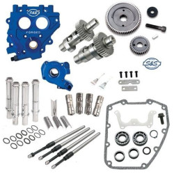 PartzBiz HD 310-0812 - S&S 551GE Easy Gear Drive Camshaft Cam Chest Plate Pushrod Kit Harley 99-06 .550