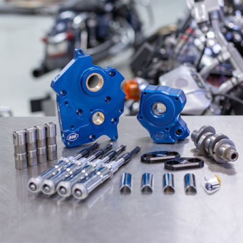 PartzBiz HD: 3460215-S&S M8 Cam Plate ชุดปั้มน้ำมันแพ็คเกจโซ่ 465C สีดำ Harley Touring Softail