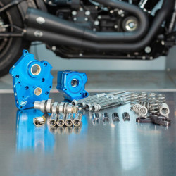 PartzBiz HD 310-1082B - S&S Cam Plate Oil Pump Pushrods Kit Performance Package Chrome 550C Chain Harley