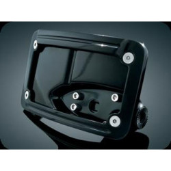 PartzBiz HD 3125 - Kuryakyn Black Curved Horizontal License Plate Side Mount Harley Custom Chopper PartzBiz HD 3125 - Kuryakyn Black Curved Horizontal License Plate Side Mount Harley Custom Chopper