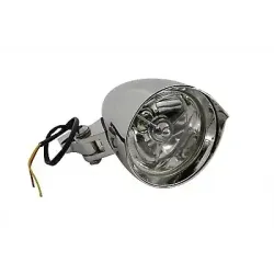 PartzBiz HD 33-0659 - 4.5” X 7” Chrome Billet Fang Headlight Harley Chopper Bobber Springer Softail