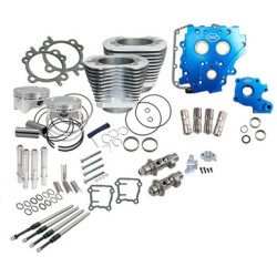 PartzBiz HD 330-0666 - S&S 110” Power Package Silver Chain Drive 585CE Cam Engine Harley Twin Cam 07-17