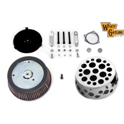 PartzBiz HD 34-1742 - Wyatt Gatling Air Cleaner Kit Holes Drilled Chrome Cover CV EFI Harley Sportster PartzBiz HD 34-1742 - Wyatt Gatling Air Cleaner Kit Holes Drilled Chrome Cover CV EFI Harley Sportster