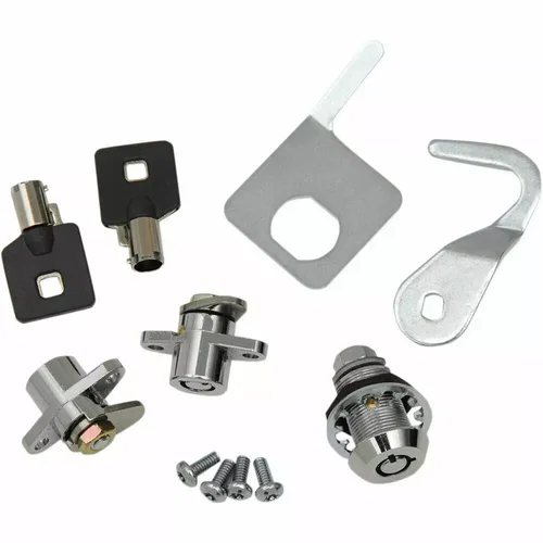 PartzBiz HD: 3448521-Chrome Replacement Saddlebag Tour Pak Locks Set Keys 93-13 Harley Touring Bagger